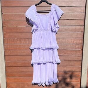 Elegant Lavender Ruffle Dress